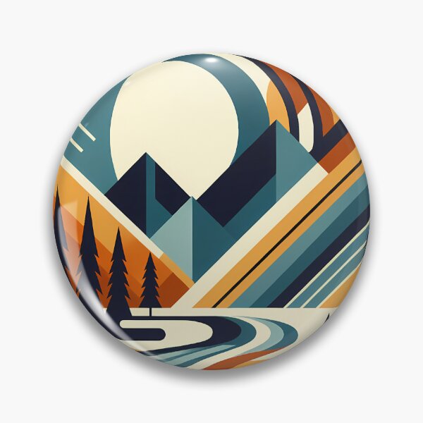 Item preview, Geometric Mountain Peaks Landscape designed and sold by InkSmithery.