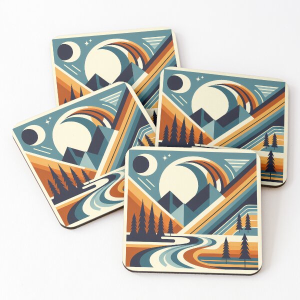 Item preview, Geometric Mountain Peaks Landscape designed and sold by InkSmithery.