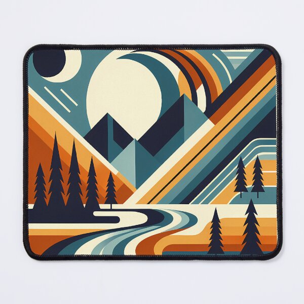 Item preview, Geometric Mountain Peaks Landscape designed and sold by InkSmithery.