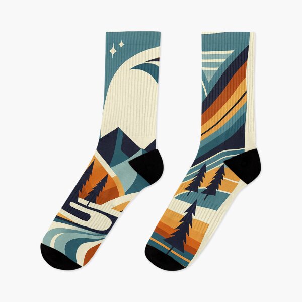 Item preview, Geometric Mountain Peaks Landscape designed and sold by InkSmithery.