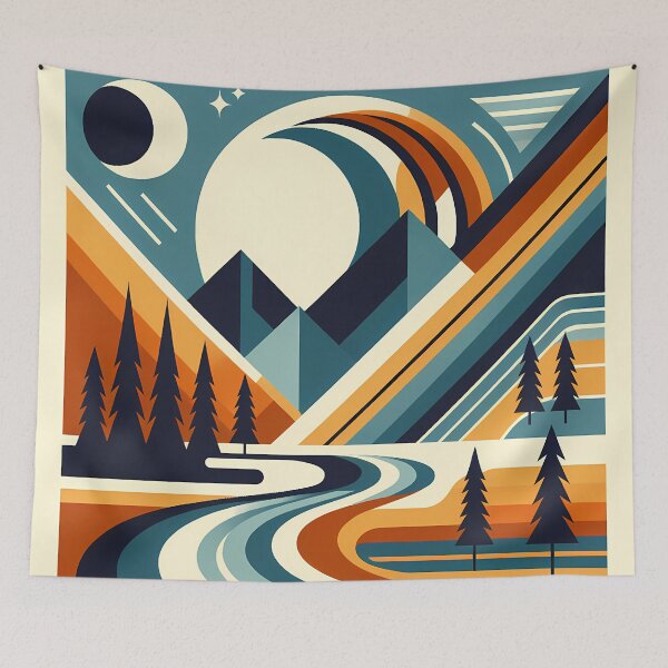 Item preview, Geometric Mountain Peaks Landscape designed and sold by InkSmithery.