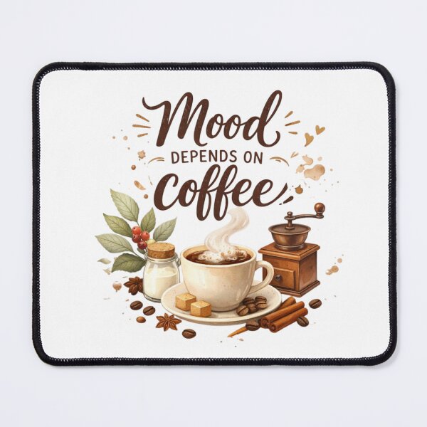 Item preview, Mood Depends on Coffee – Aesthetic Coffee Lover Quote Design designed and sold by Sanika arts .
