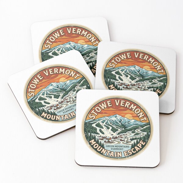 Item preview, Stowe Vermont Mountain Escape Sticker – Green Mountains Ski Resort Vintage Travel Design designed and sold by pod24.