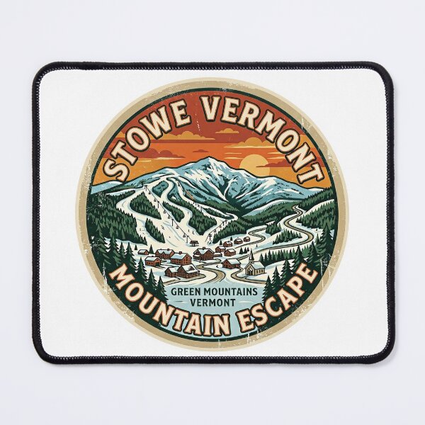 Item preview, Stowe Vermont Mountain Escape Sticker – Green Mountains Ski Resort Vintage Travel Design designed and sold by pod24.