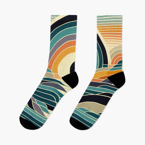 Item preview, Geometric Sailboat Sunset Over Layered Waves designed and sold by InkSmithery.