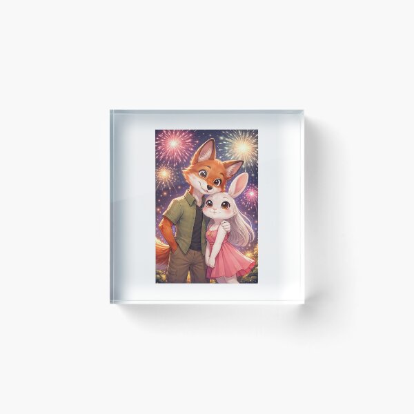 Item preview, Romantic fox and bunny fireworks designed and sold by Dharshu25.