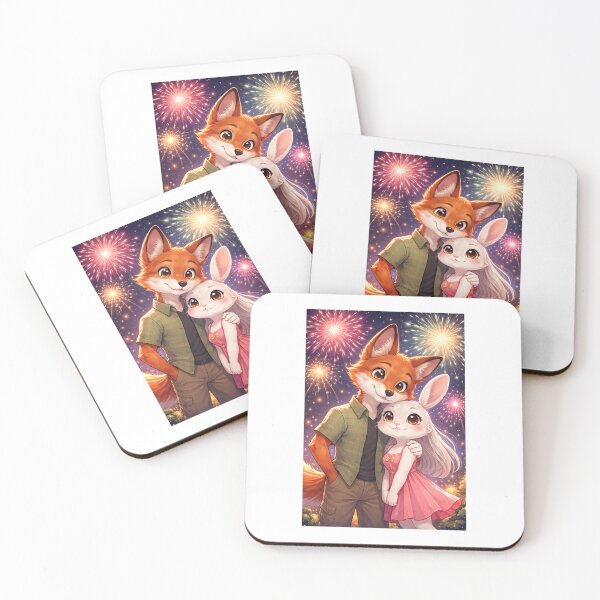 Item preview, Romantic fox and bunny fireworks designed and sold by Dharshu25.
