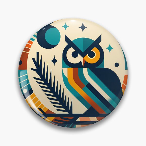 Item preview, Geometric Owl Under Moon and Stars designed and sold by InkSmithery.