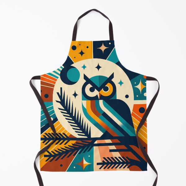 Item preview, Geometric Owl Under Moon and Stars designed and sold by InkSmithery.