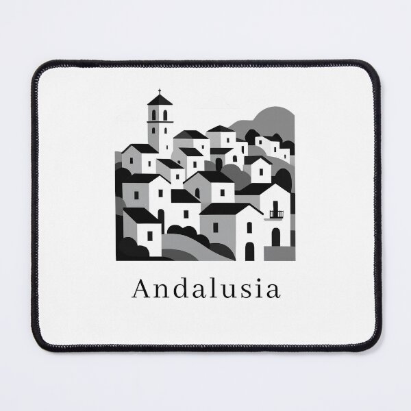 Item preview, Andalusia Travel Shirt – Black & White White Village Tee designed and sold by GoodTimeJohnny.