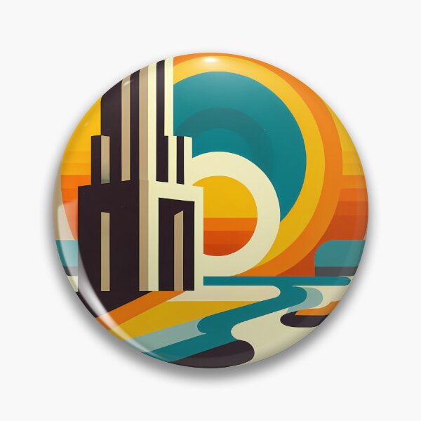 Item preview, Retro Geometric Sunset Letterform designed and sold by InkSmithery.