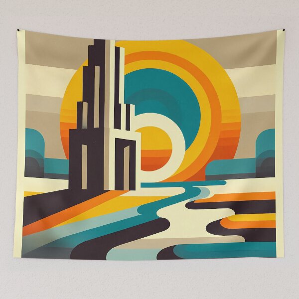 Item preview, Retro Geometric Sunset Letterform designed and sold by InkSmithery.