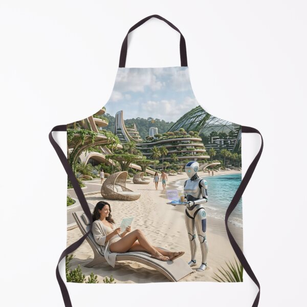 Item preview, NK Studios' biophilic beach utopia with the Android assistant of the future designed and sold by NK-Studios .