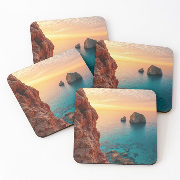 Item preview, Golden Sunset Over Clear Turquoise Coastal Waters designed and sold by Vida e Arte.