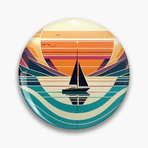 Item preview, Geometric Sunset Sailboat designed and sold by InkSmithery.