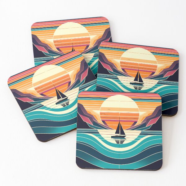 Item preview, Geometric Sunset Sailboat designed and sold by InkSmithery.