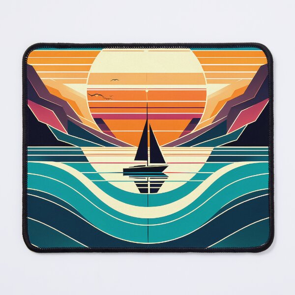 Item preview, Geometric Sunset Sailboat designed and sold by InkSmithery.