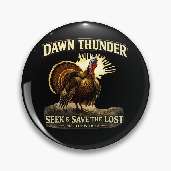 Item preview, Dawn Thunder Turkey Hunting Shirt – Seek & Save the Lost Matthew 18:12 Christian Hunter Design designed and sold by WildWonderfulWear.