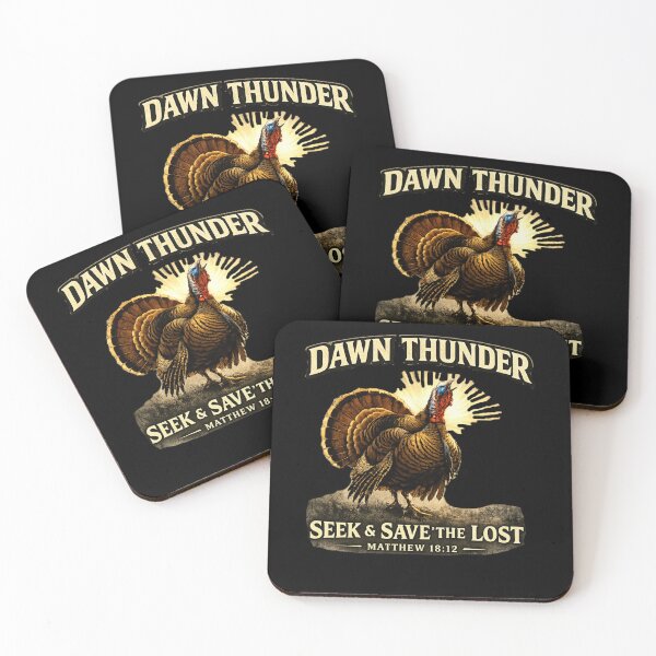 Item preview, Dawn Thunder Turkey Hunting Shirt – Seek & Save the Lost Matthew 18:12 Christian Hunter Design designed and sold by WildWonderfulWear.