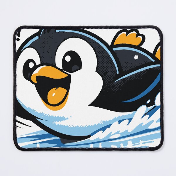 Item preview, A playful penguin enjoying sliding on ice. Energetic and fun sticker or merch design. designed and sold by Dejbar.