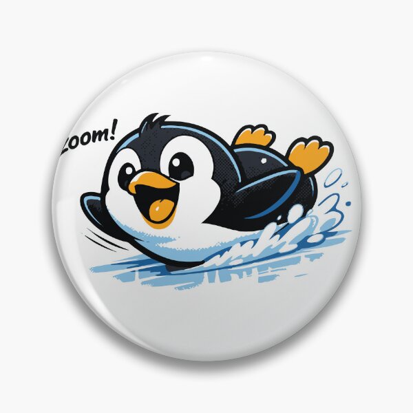 Item preview, A playful penguin enjoying sliding on ice. Energetic and fun sticker or merch design. designed and sold by Dejbar.