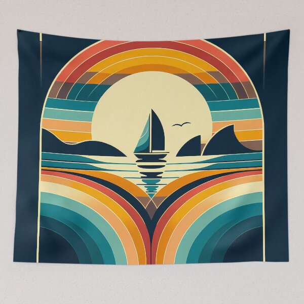 Item preview, Geometric Sunset Sailboat designed and sold by InkSmithery.