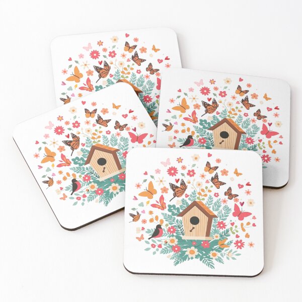 Item preview, Birdhouse Butterflies Floral Sticker  designed and sold by colorleafz.