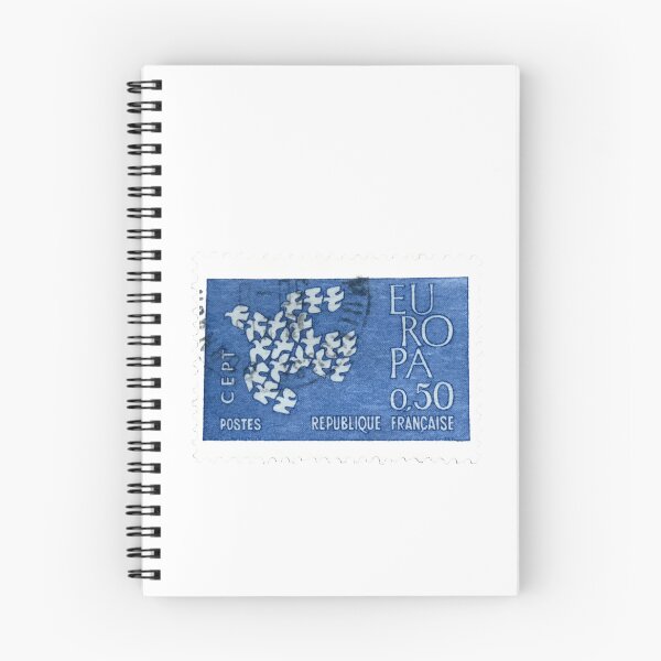 Item preview, French White Doves Blue Vintage Postage Stamp designed and sold by red-amber65.