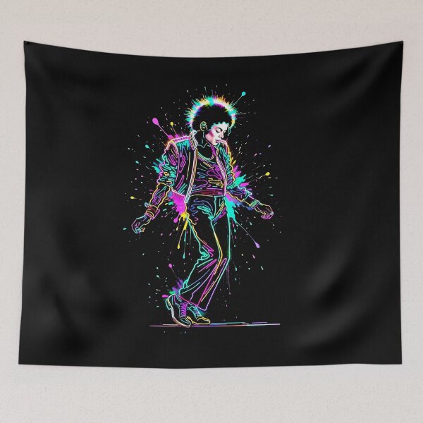 Item preview, MJ Dance King Neon Glow Splatter Art designed and sold by ExploreAura Studio.
