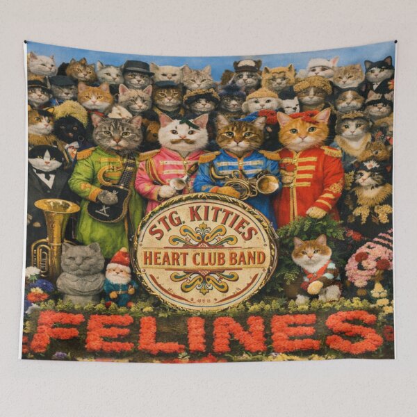 Item preview, Sergent Kitties Heart club band, homage to the Beetles designed and sold by bluefrog.