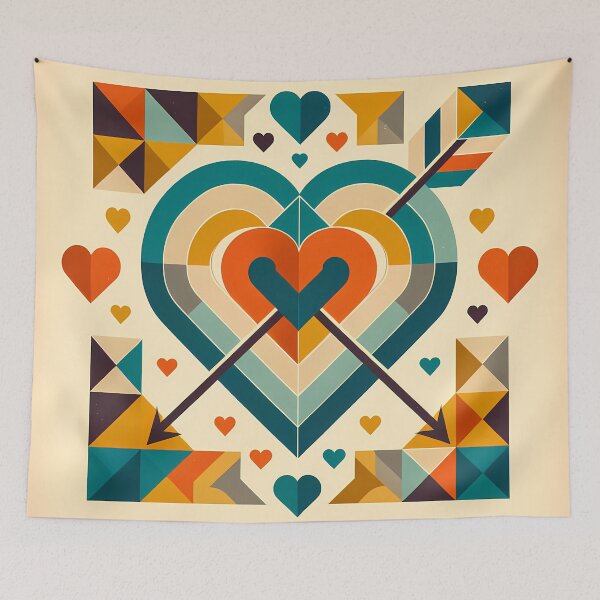 Item preview, Geometric Heart Arrows Abstract designed and sold by InkSmithery.