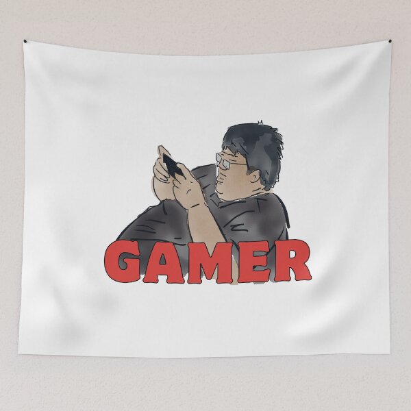 Item preview, Fat Cartoon Boy Gamer Plays Games designed and sold by Rasheedaholik.