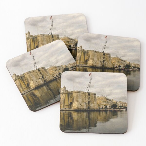 Item preview, Historic Waterfront Fortress and Yacht Harbor in Valletta, Malta With Calm Reflections designed and sold by Nmallia.