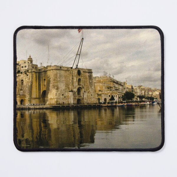 Item preview, Historic Waterfront Fortress and Yacht Harbor in Valletta, Malta With Calm Reflections designed and sold by Nmallia.