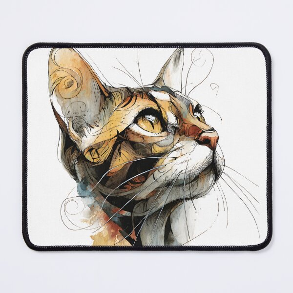 Item preview, Ornate Amber Watercolor Cat Profile Art. designed and sold by Mr Lee.