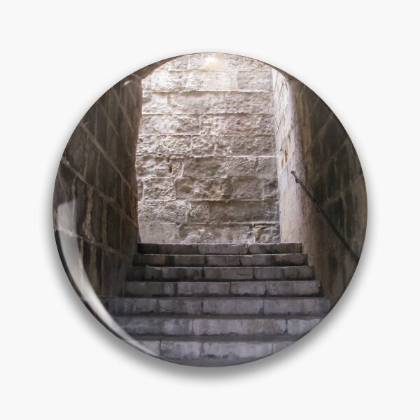 Item preview, Stone Staircase Leading Through Arched Tunnel Toward Light in Historic Fortress Passage designed and sold by Nmallia.