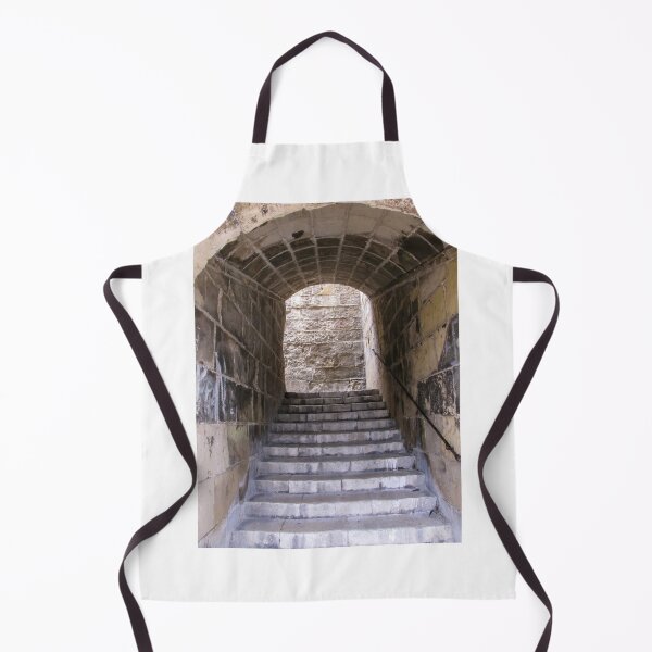 Item preview, Stone Staircase Leading Through Arched Tunnel Toward Light in Historic Fortress Passage designed and sold by Nmallia.