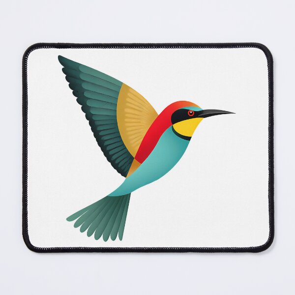 Item preview, Colorful Bee-Eater Bird Flight - Vibrant Folk Art Nature Print designed and sold by DesignArtist.ia.