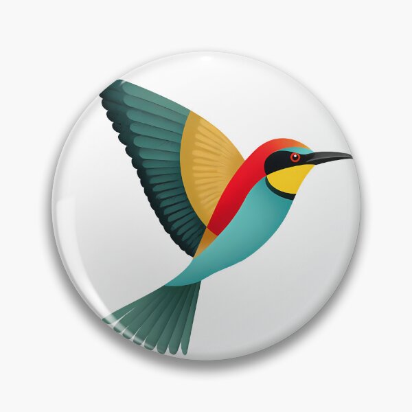 Item preview, Colorful Bee-Eater Bird Flight - Vibrant Folk Art Nature Print designed and sold by DesignArtist.ia.