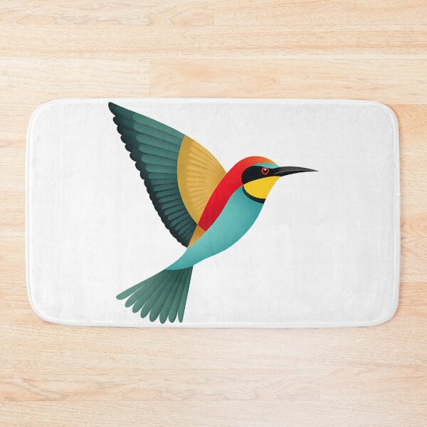Item preview, Colorful Bee-Eater Bird Flight - Vibrant Folk Art Nature Print designed and sold by DesignArtist.ia.
