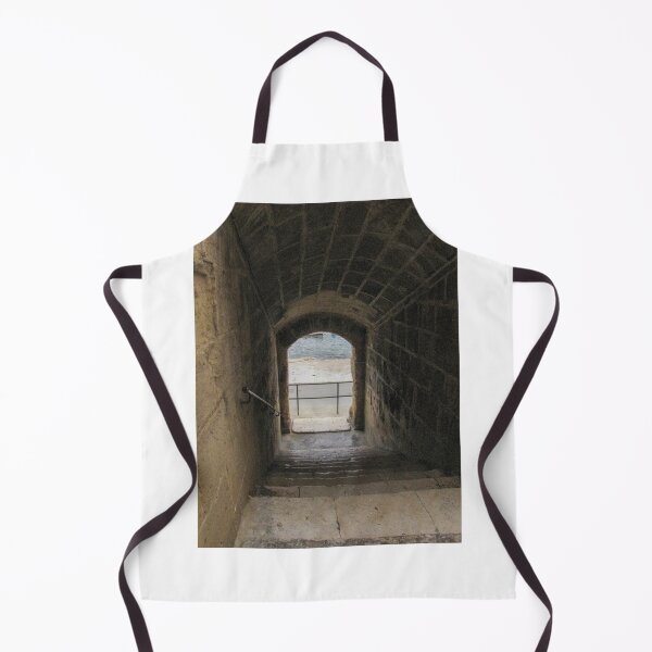 Item preview, Stone Staircase Leading Through Arched Tunnel Toward Light in Historic Fortress Passage designed and sold by Nmallia.
