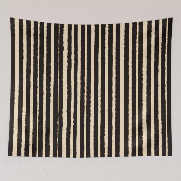 Item preview, Irregular Black Cream Vertical Stripes designed and sold by bubblegoth.