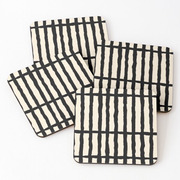 Item preview, Japandi Black Cream Organic Stripes designed and sold by bubblegoth.