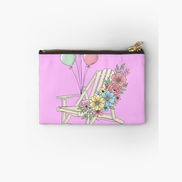 Item preview, Mom Deserves a Day at the Beach – Beach Chair with Flowers and Heart Balloons designed and sold by Sea Gem.