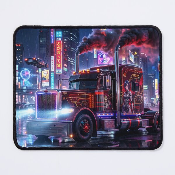 Item preview, Classic Cyberpunk Truck - Red Neon Rain Neo Tokyo designed and sold by JDMTokyoStore.