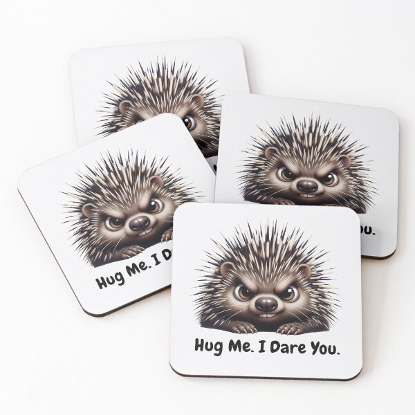 Item preview, Funny Porcupine "Hug Me. I Dare You." - Sarcastic Humor designed and sold by QuirkySpark.