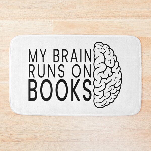 Item preview, My Brain Runs On Books – Funny Book Lover Typography Design designed and sold by ForcePrint.