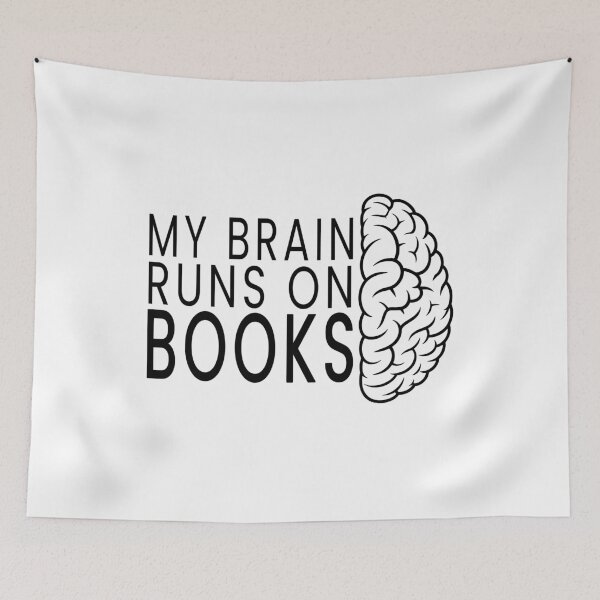 Item preview, My Brain Runs On Books – Funny Book Lover Typography Design designed and sold by ForcePrint.