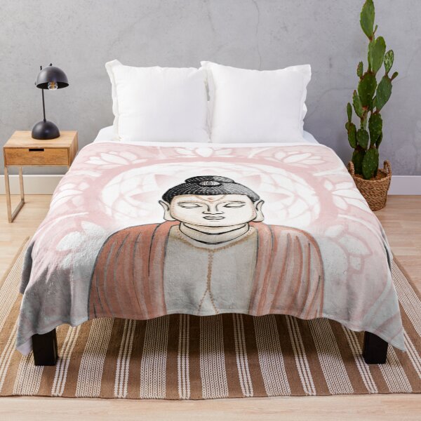 Item preview, Buddha Padma Watercolor - Fawn Coal Coral - Rose Halo designed and sold by Irene Estelle.