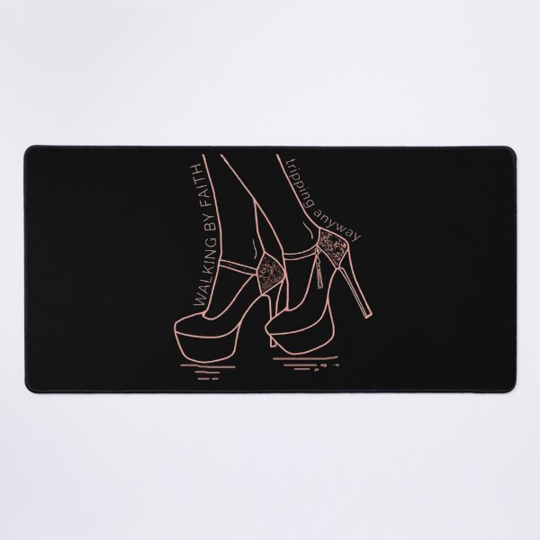 Item preview, Walking by Faith, Tripping Anyway – Funny Christian Women Dusty Rose Heels Design designed and sold by jteart.